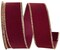 Outdoor Ribbon --- 1-1/2 inch x 10 yards - Value Velvet Wired Edge Ribbon -- Burgundy / Gold Color
